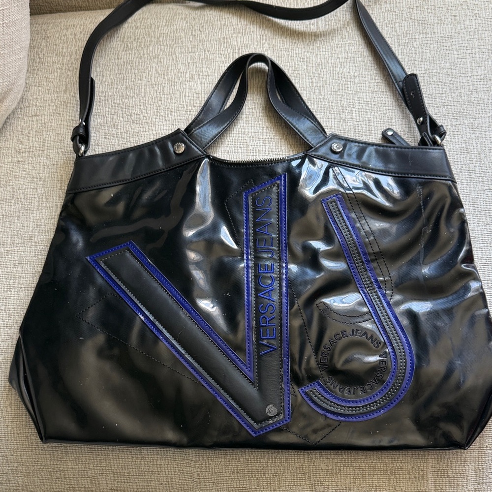 Versace Jeans Black and Purple Tote